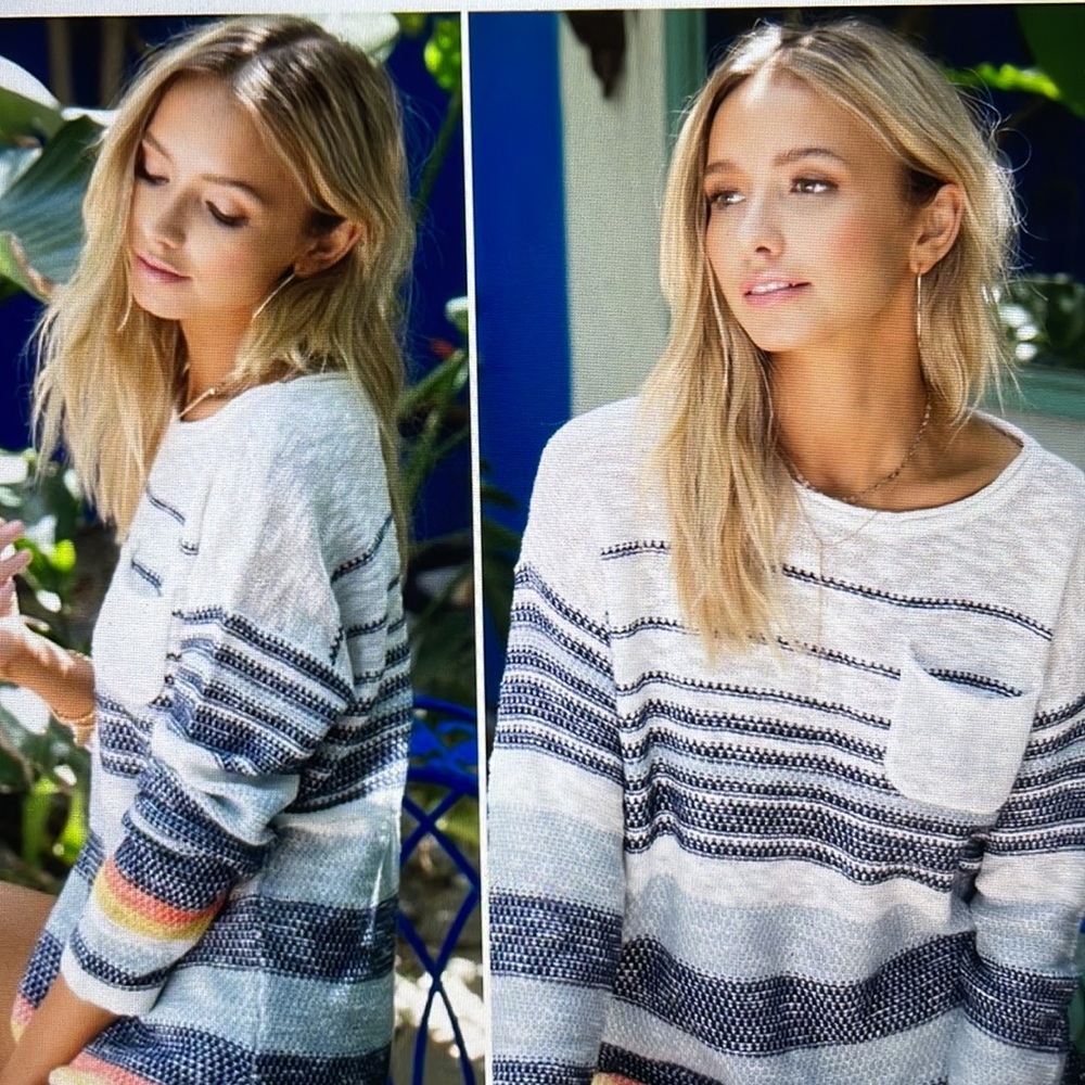 Last 1 !🌹Beachy Multi Color lightweight sweater by Everlily Rain nwt - Picture 3 of 3